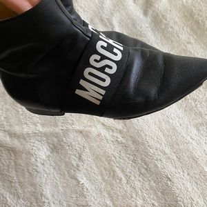 Moschino Leather Logo Booties
